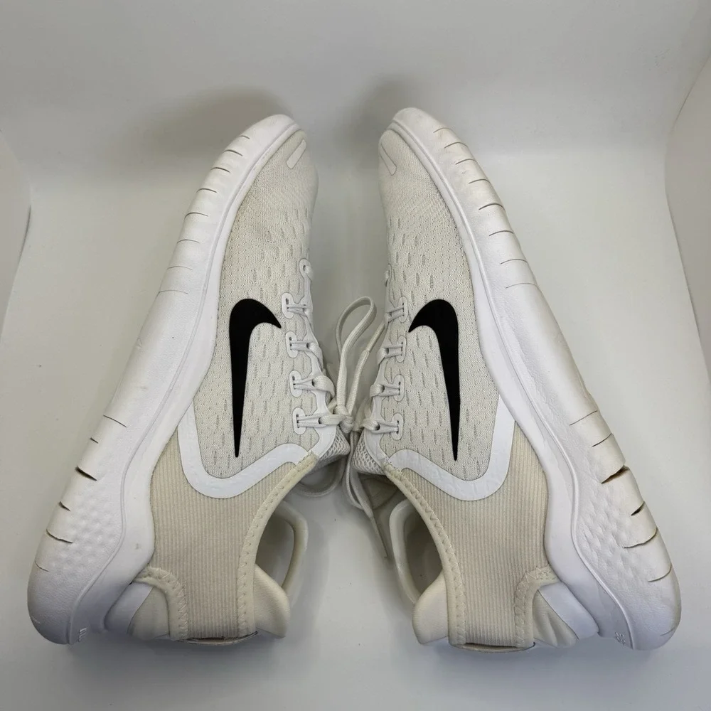 Nike Free‎ RN 2018 Shoes Men's Size 7.5 White Black Running Athletic 942836-100